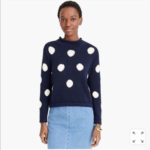 NWT J. Crew 1988 rollneck cropped sweater in dot